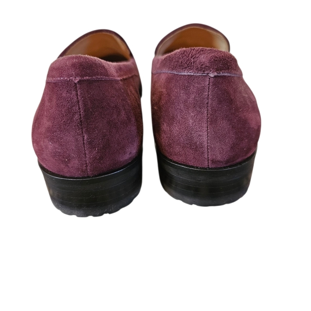 Talbots Cassidy Tassel Bit Loafer Plum Purple Suede Leather Slip On Flats - Picture 3 of 9